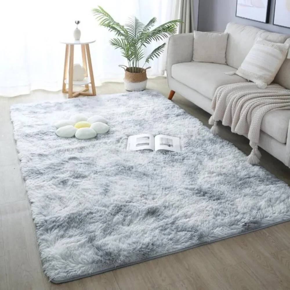 4x6 Light Grey Shag Rug, Ultra Soft Washable Plush Carpet for Bedroom & Nursery